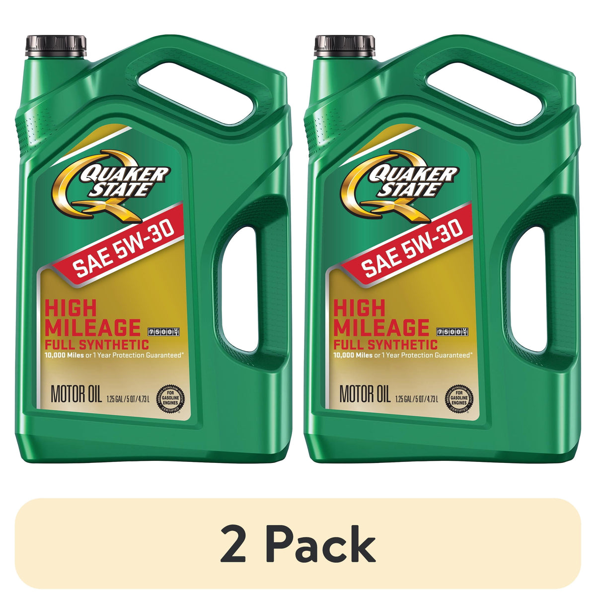 Quaker State Full Synthetic High Mileage 5W-30 Motor Oil, 5 Quart