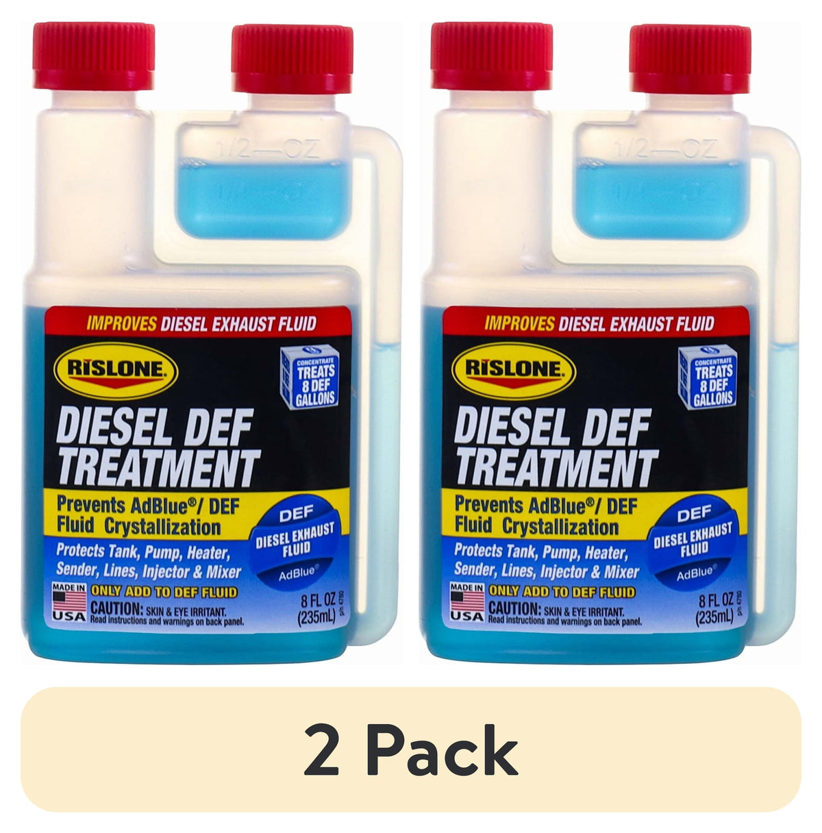 (4 pack) Rislone DEF Treatment for Diesel Vehicles, 8 fl oz Bottle