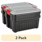 Rubbermaid 24 Gallon Action Packer Storage Bin, Heavy Duty Plastic, Lockable, Black, Included Lid
