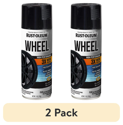 (4 pack) Rust-Oleum Automotive Wheel 3X Gloss Spray Paint, Black, 11 oz