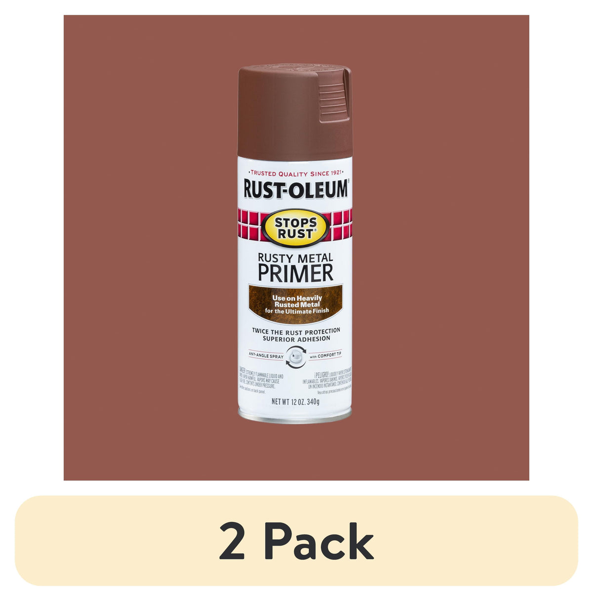 (6 pack) Light Gray, Rust-Oleum Stops Rust Automotive Primer Flat Spray Paint-2081830, 12 oz