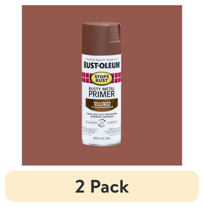 (6 pack) Light Gray, Rust-Oleum Stops Rust Automotive Primer Flat Spray Paint-2081830, 12 oz