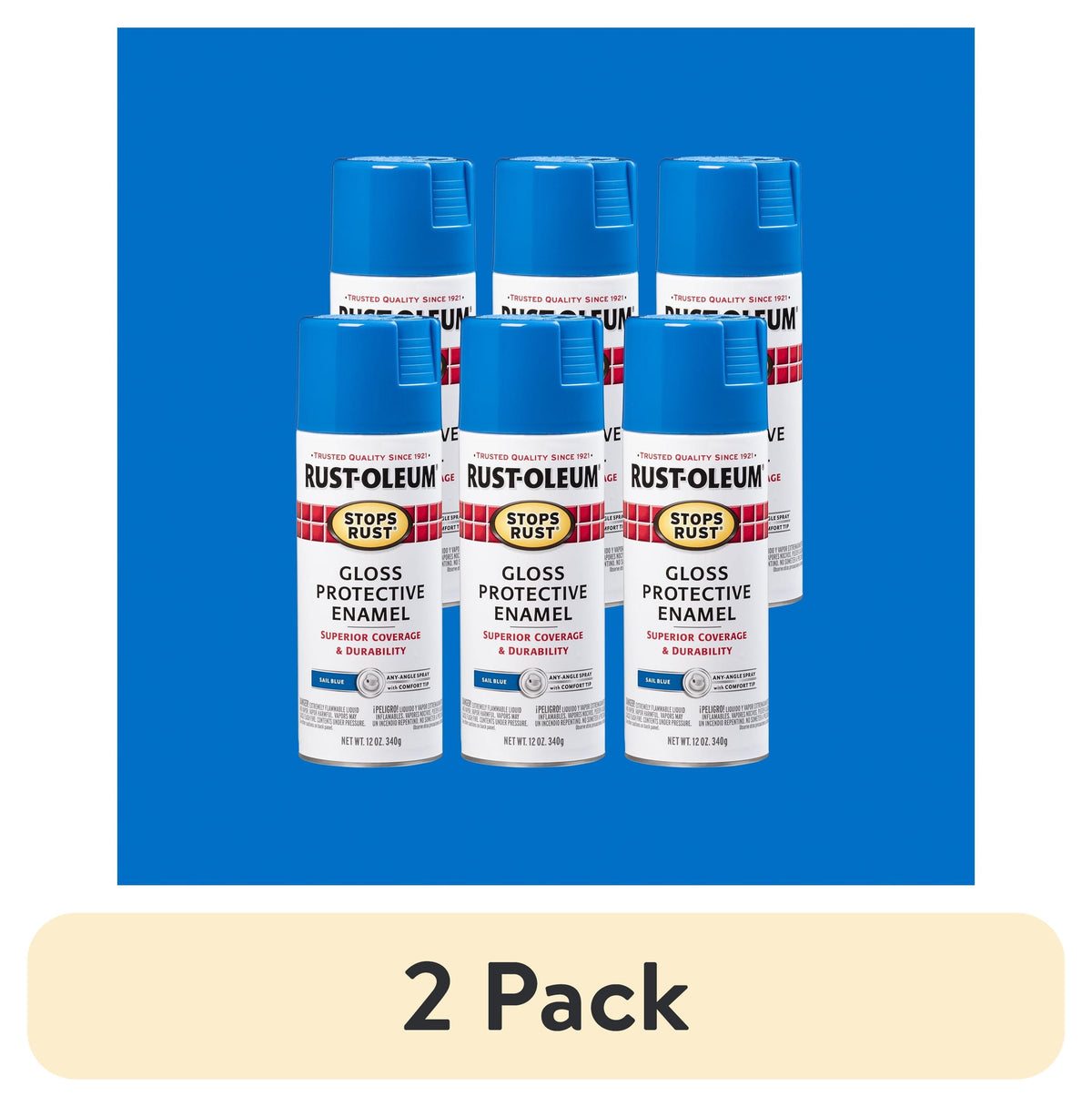 (6 pack) Orange, Rust-Oleum Stops Rust Protective Enamel Gloss Spray Paint-214084, 12 oz