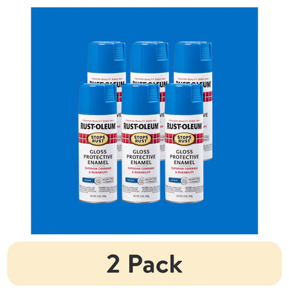 (6 pack) Orange, Rust-Oleum Stops Rust Protective Enamel Gloss Spray Paint-214084, 12 oz