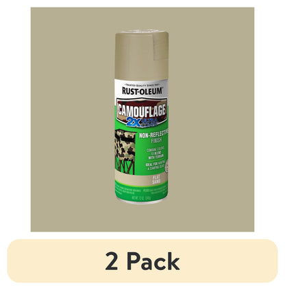 (6 pack) Army Green, Rust-Oleum Camouflage 2X Ultra Cover Flat Spray Paint-279176, 12 oz