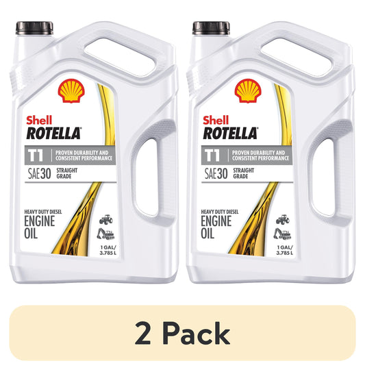 (2 pack) Shell Rotella T1 30 Diesel Engine Oil, 1 Gallon