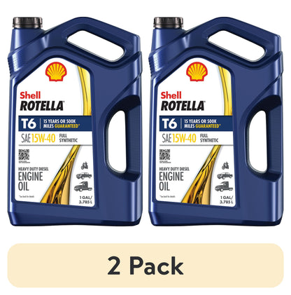 Shell Rotella T6 Full Synthetic 15W-40 Diesel Engine Oil, 1 Gallon