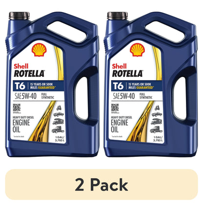 Shell Rotella T6 Full Synthetic 5W-40 Diesel Engine Oil, 1 Gallon