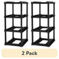 4 Tier Tote Rack, Holds Four 27 Gallon Industrial Storage Totes, Heavy Duty Plastic Garage Storage Organizer, Vertical Easy-Access No-Stacking Design, Black