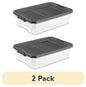 (2 pack) Sterilite 40 Quart Medium Stackable Storage Bin, Clear Plastic Underbed Storage Container with Latch Lid, Dark Gray
