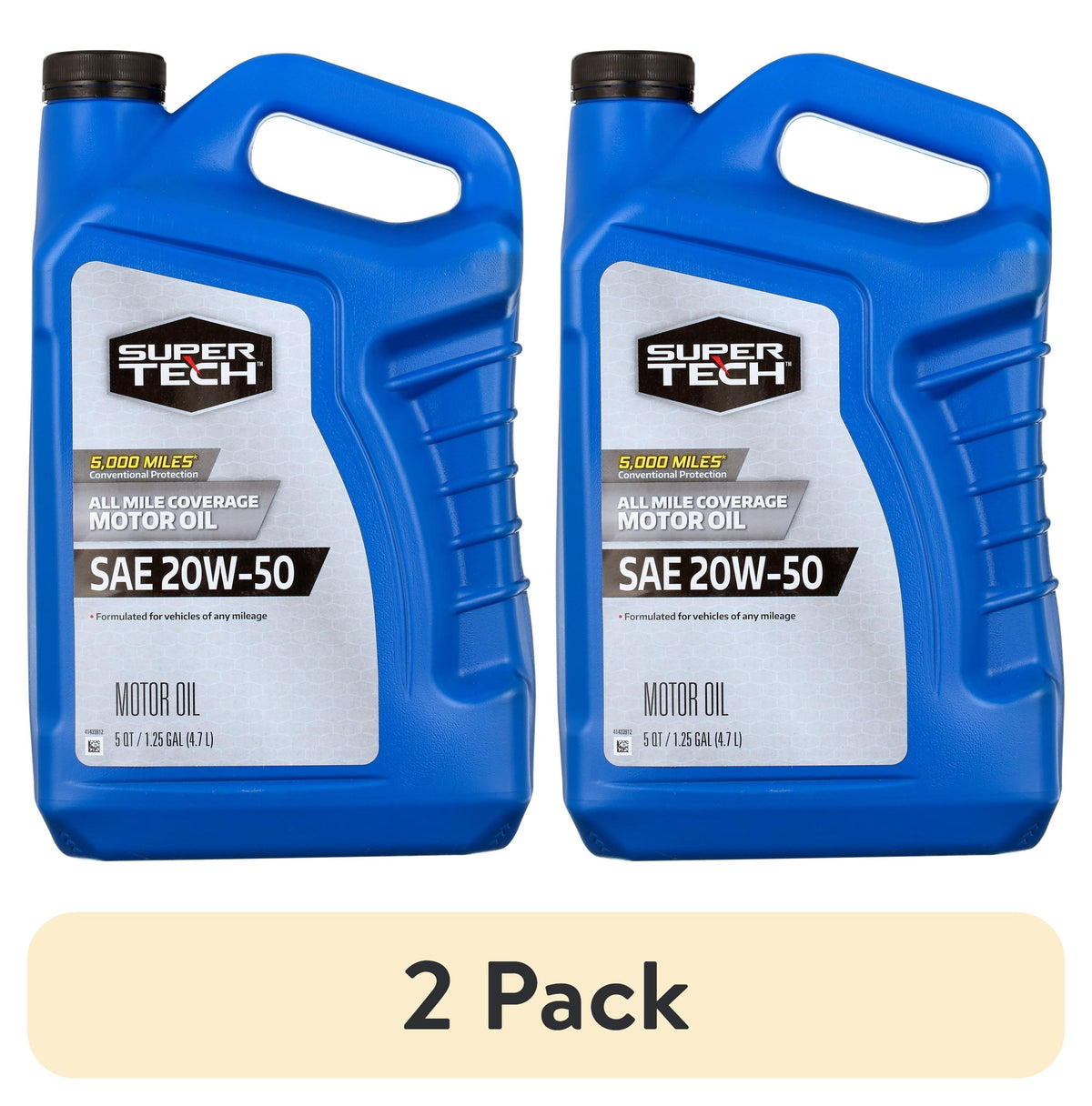 Super Tech All Mileage Synthetic Blend Motor Oil SAE 20W-50, 5 Quarts