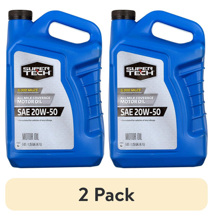 Super Tech All Mileage Synthetic Blend Motor Oil SAE 20W-50, 5 Quarts