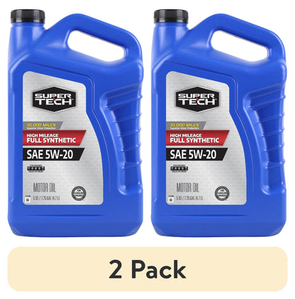 Super Tech High Mileage Full Synthetic SAE 5W-20 Motor Oil, 5 Quarts