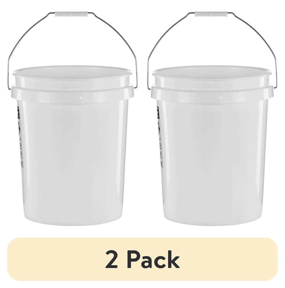 (12 pack) United Solutions 5 Gallon Round Utility Bucket, Comfort Handle, Plastic, White, PN0149, 1 Each