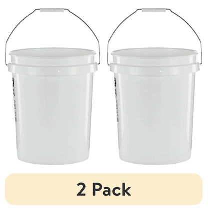 (12 pack) United Solutions 5 Gallon Round Utility Bucket, Comfort Handle, Plastic, White, PN0149, 1 Each