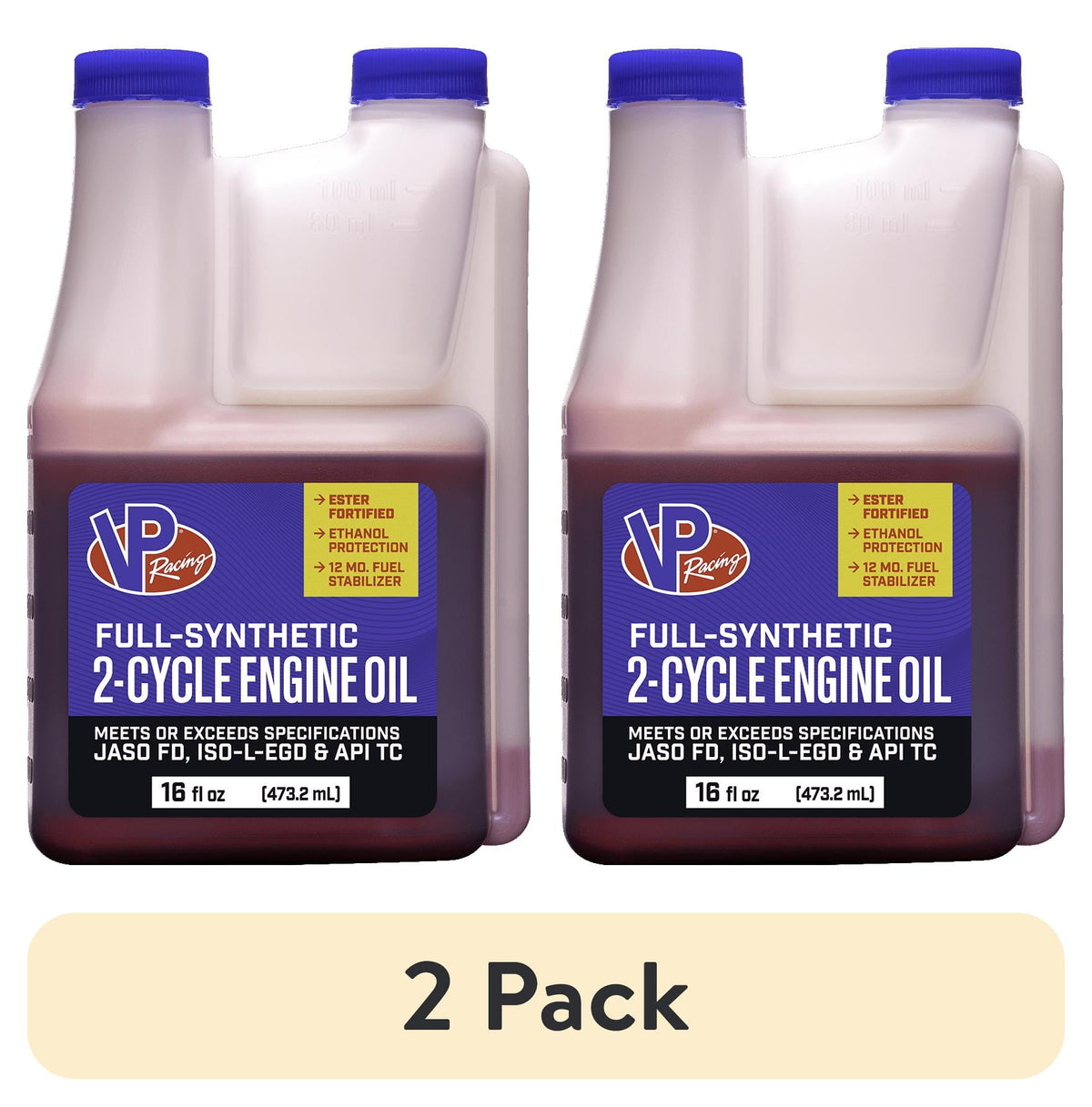 (2 pack) VP Racing Outdoor Power Equipment 2-Cycle Full Synthetic Small Engine Oil 16 oz