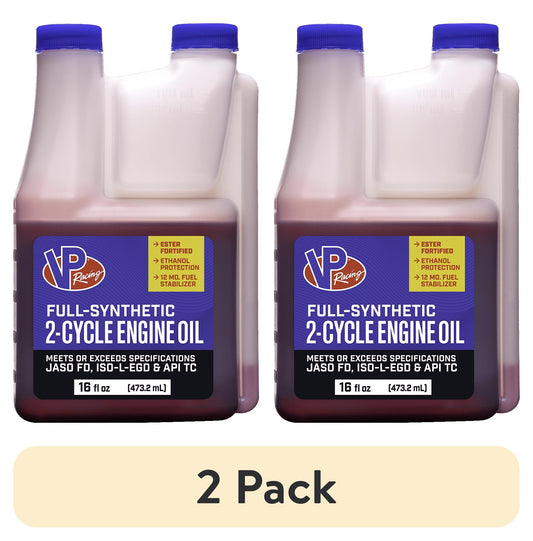 (2 pack) VP Racing Outdoor Power Equipment 2-Cycle Full Synthetic Small Engine Oil 16 oz