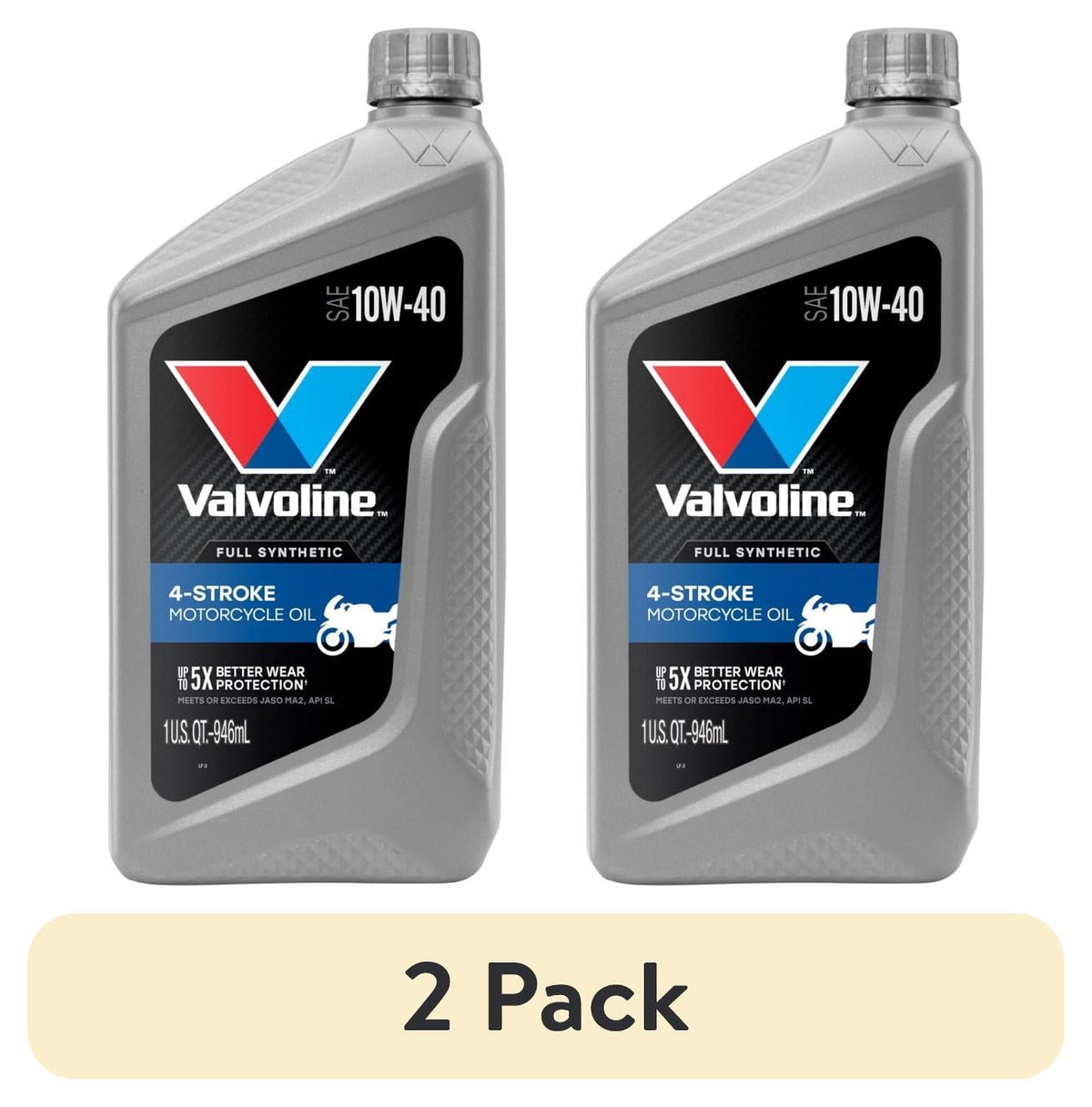 (4 pack) Valvoline 4-Stroke Motorcycle Full Synthetic 10W-40 Motor Oil 1 QT