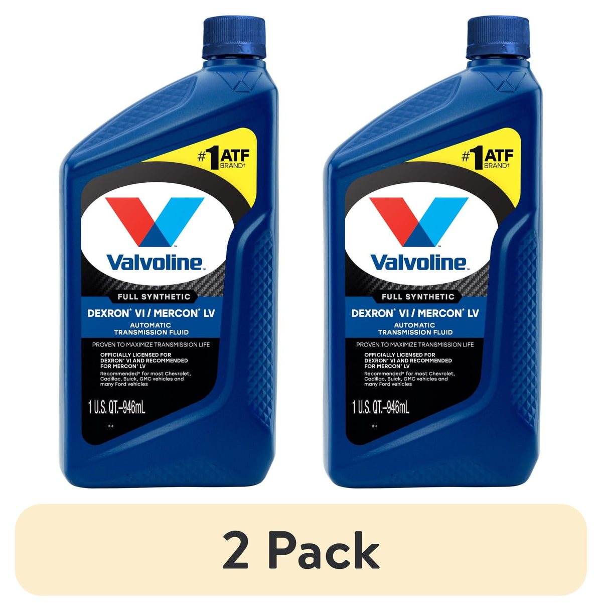 (6 pack) Valvoline Dexron VI/Mercon LV Full Synthetic Automatic Transmission Fluid (ATF) 1 QT