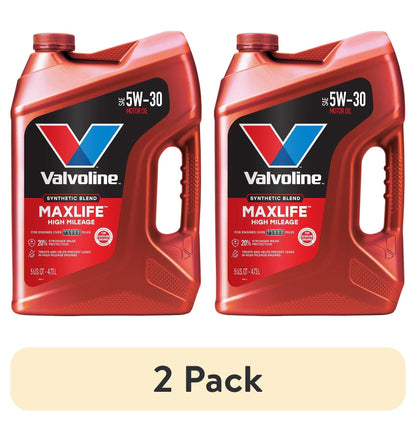 (2 pack) Valvoline MaxLife High Mileage 5W-30 Synthetic Blend Motor Oil 5 Quart