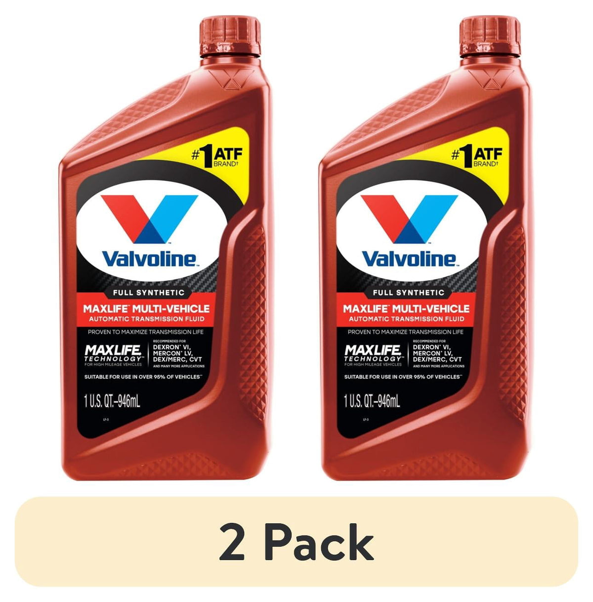 (5 pack) Valvoline MaxLife Multi-Vehicle Full Synthetic Automatic Transmission Fluid 1 QT