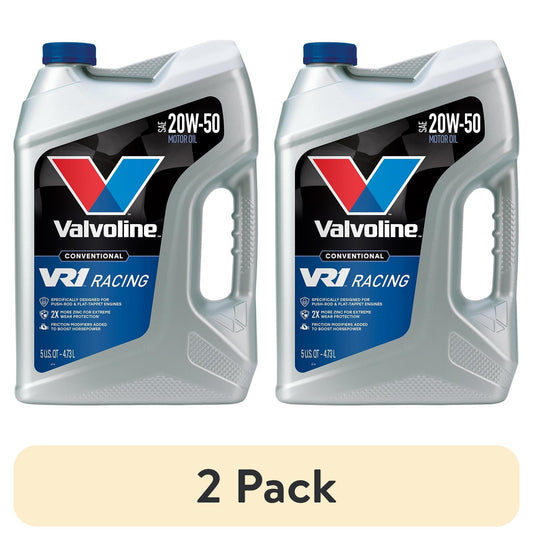 (2 pack) Valvoline VR1 Racing SAE 20W-50 Conventional Motor Oil, 5 Quart