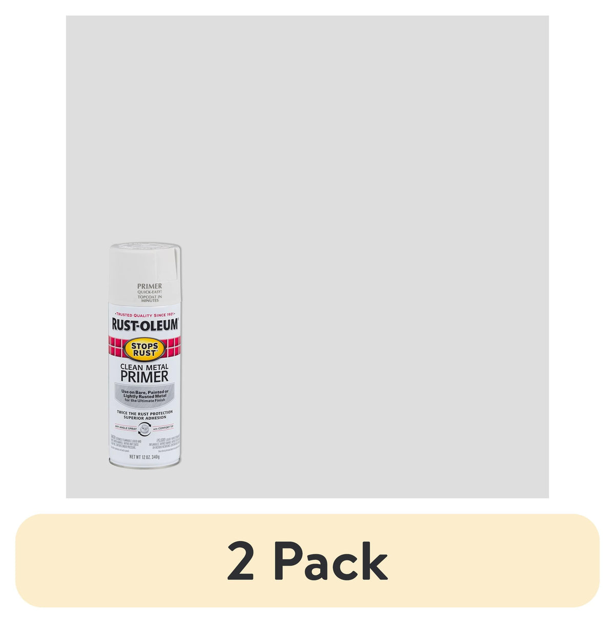(6 pack) Light Gray, Rust-Oleum Stops Rust Automotive Primer Flat Spray Paint-2081830, 12 oz