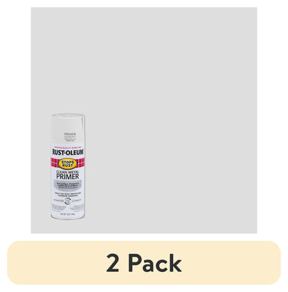 (6 pack) Light Gray, Rust-Oleum Stops Rust Automotive Primer Flat Spray Paint-2081830, 12 oz