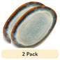 (2 pack) Yellowstone Ceramic Oval Platter, Kayce Collection