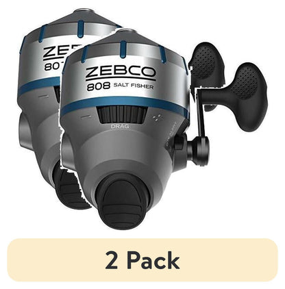 Zebco 808 Saltfisher Spincast Fishing Reel, Size 80 Reel, Stainless Steel Ball Bearing Drive, (Clam Packaging)