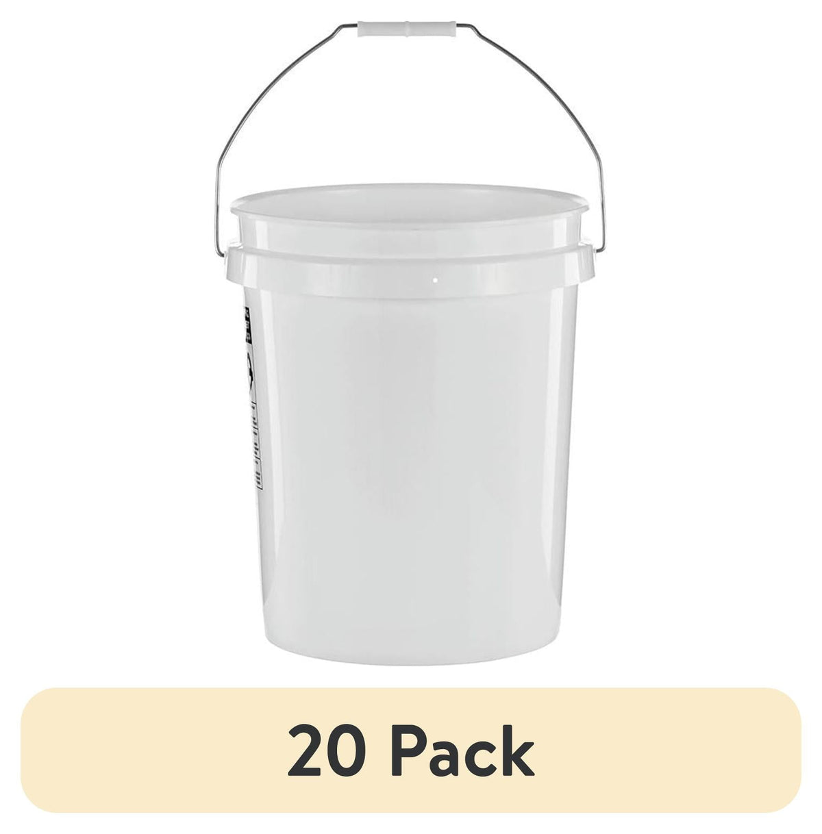 (12 pack) United Solutions 5 Gallon Round Utility Bucket, Comfort Handle, Plastic, White, PN0149, 1 Each