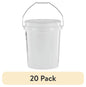 (12 pack) United Solutions 5 Gallon Round Utility Bucket, Comfort Handle, Plastic, White, PN0149, 1 Each