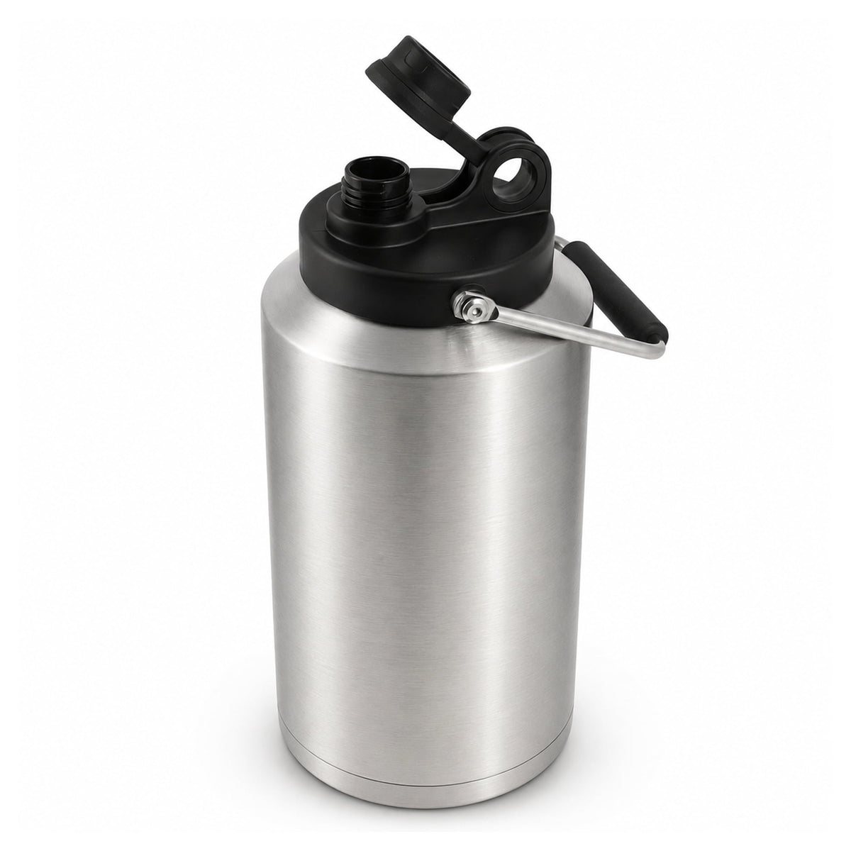 Ozark Trail 1 Gallon 128 Oz Stainless Steel Vacuum Insulated Water Jug with Handle, Flip Spout, Silver