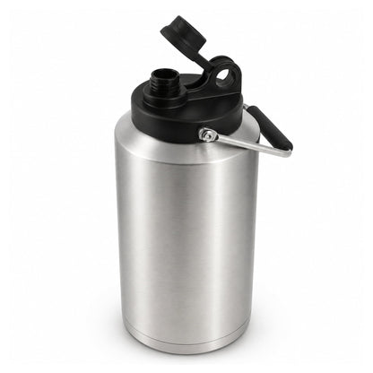 Ozark Trail 1 Gallon 128 Oz Stainless Steel Vacuum Insulated Water Jug with Handle, Flip Spout, Silver