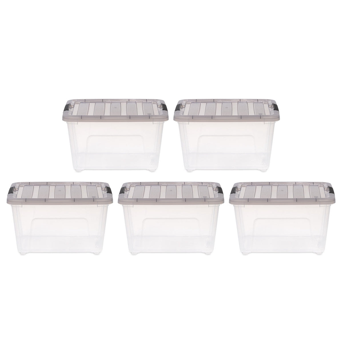 IRIS 32 Qt. Plastic Storage Bins with Lids, Stackable Storage Containers, Totes, 5 Pack