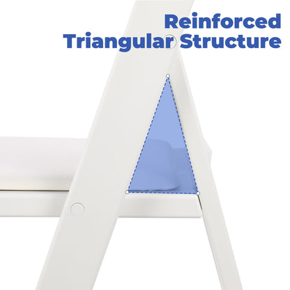 Mainstays Banquet Padded Resin Folding Chair, White, Set of 2