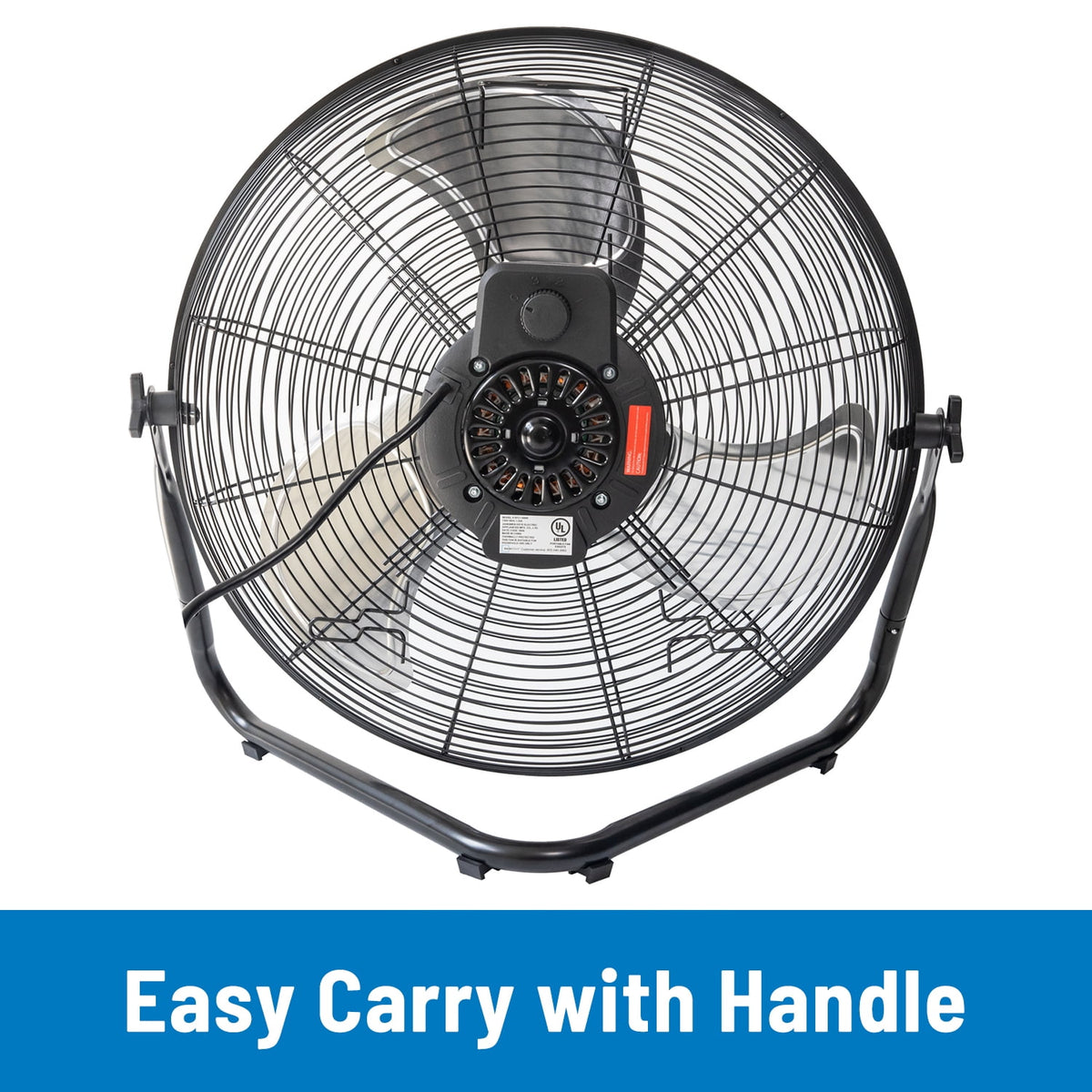Mainstays 22.64 inch Black Floor Fan with 3 High Velocity Speeds, Tilt Mechanism