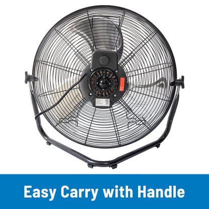 Mainstays 22.64 inch Black Floor Fan with 3 High Velocity Speeds, Tilt Mechanism