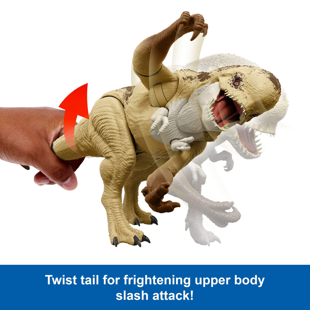 Jurassic World Rebirth Distortus Rex, Drex Action Figure, 22 Inch Rumble N Rampage Dinosaur Toy