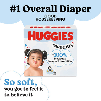 Huggies Snug & Dry Baby Diapers, Size 5 (27+ lbs), 128 Count (Select for More)