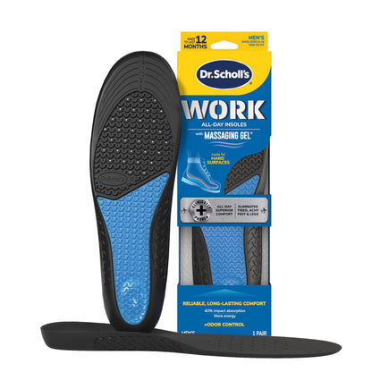 (3 pack) Dr. Scholl's Work Massaging Gel Advanced Insoles for Men, Size 8-14