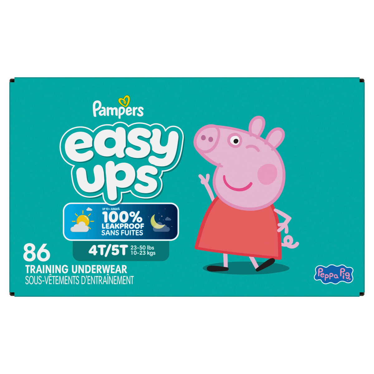 Pampers Easy Ups Peppa Potty Training Pants Girls Size 6 4T-5T, 86 Count (Select for More Options)