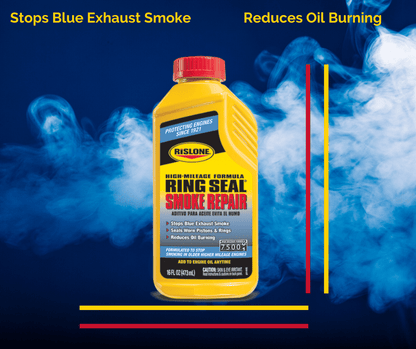 (6 pack) Rislone 4416 High Mileage Ring Seal Smoke Repair Automotive Additive, 16 oz