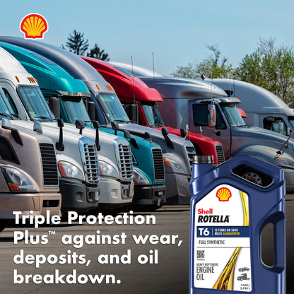 Shell Rotella T6 Full Synthetic 5W-40 Diesel Engine Oil, 1 Gallon