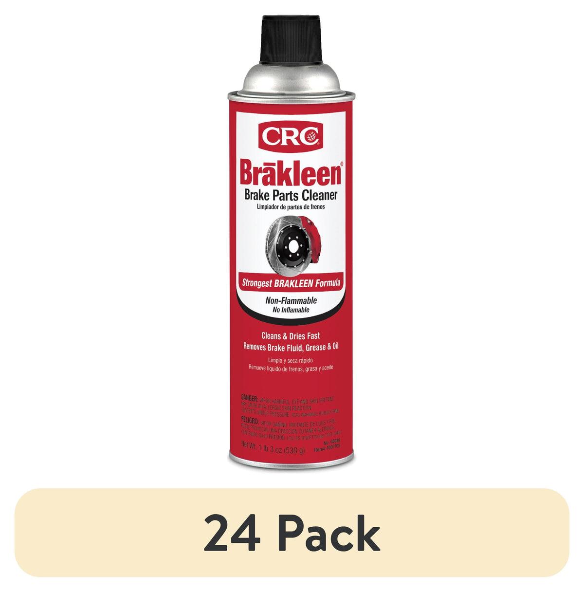 (6 pack) CRC 05089 Brakleen Non-Flammable Brake Parts Cleaner - 19 oz. - Ideal for Cars, Trucks, & Motorcycles - Safe for All Brake Parts