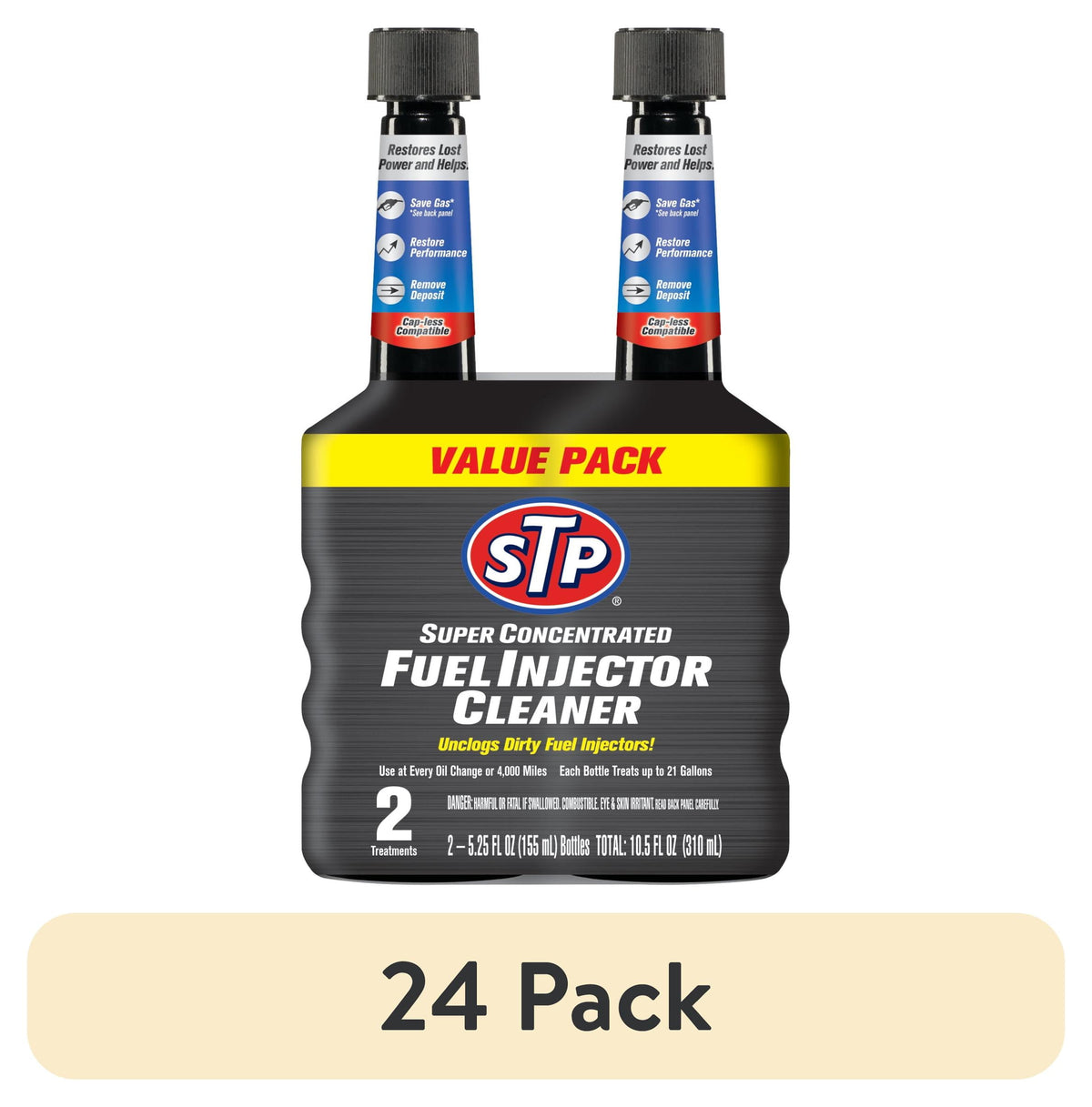 (6 pack) STP Super Concentrated Fuel Injector Cleaner 5.25 fl oz 2 Count Car Additive