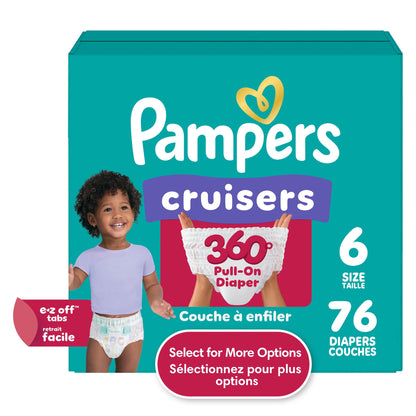 Pampers Cruisers 360 Baby Diapers Size 6, 76 Count (Select for More Options)