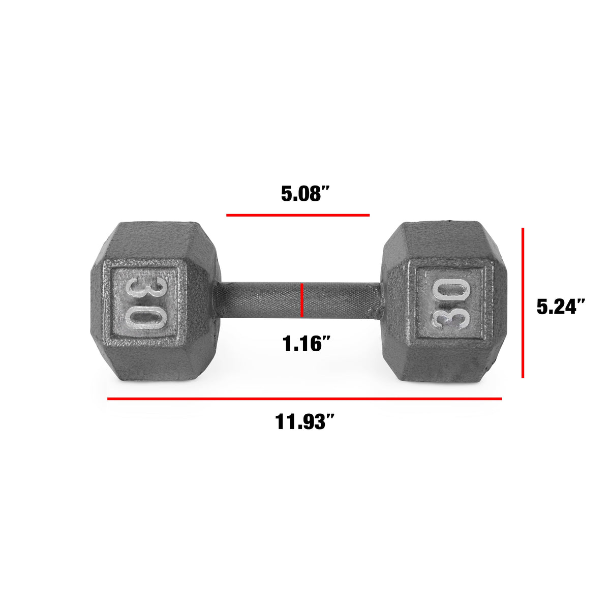 CAP Barbell 30lb Cast Iron Hex Dumbbell, Single