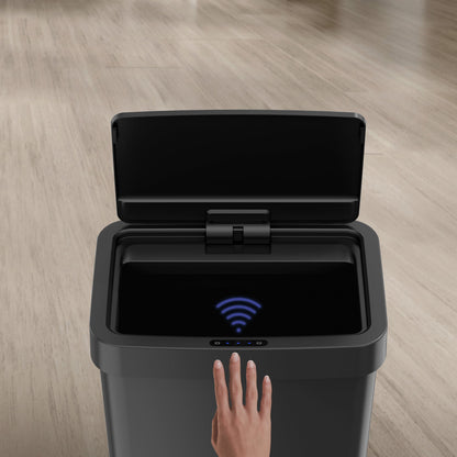 Mainstays Kitchen Motion Sensor Trash Can, 13.2 gal Plastic Automatic Garbage Bin, Black