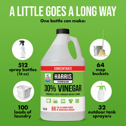 (2 pack) Harris 30% Concentrated Vinegar, Multi-Purpose Use for Home and Outdoor, 1 Gallon